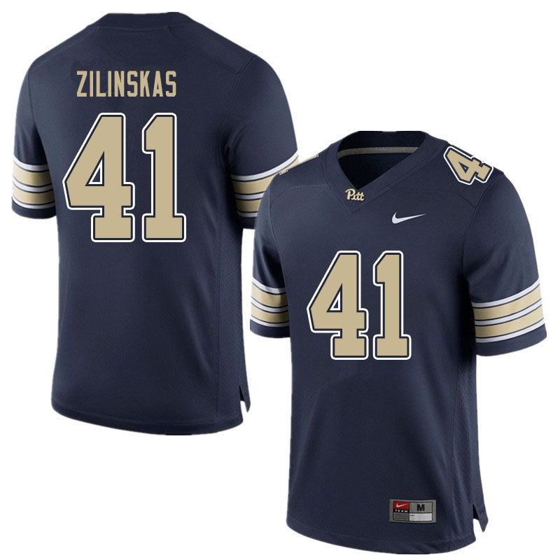 Men #41 Jake Zilinskas Pitt Panthers College Football Jerseys Sale-Blue